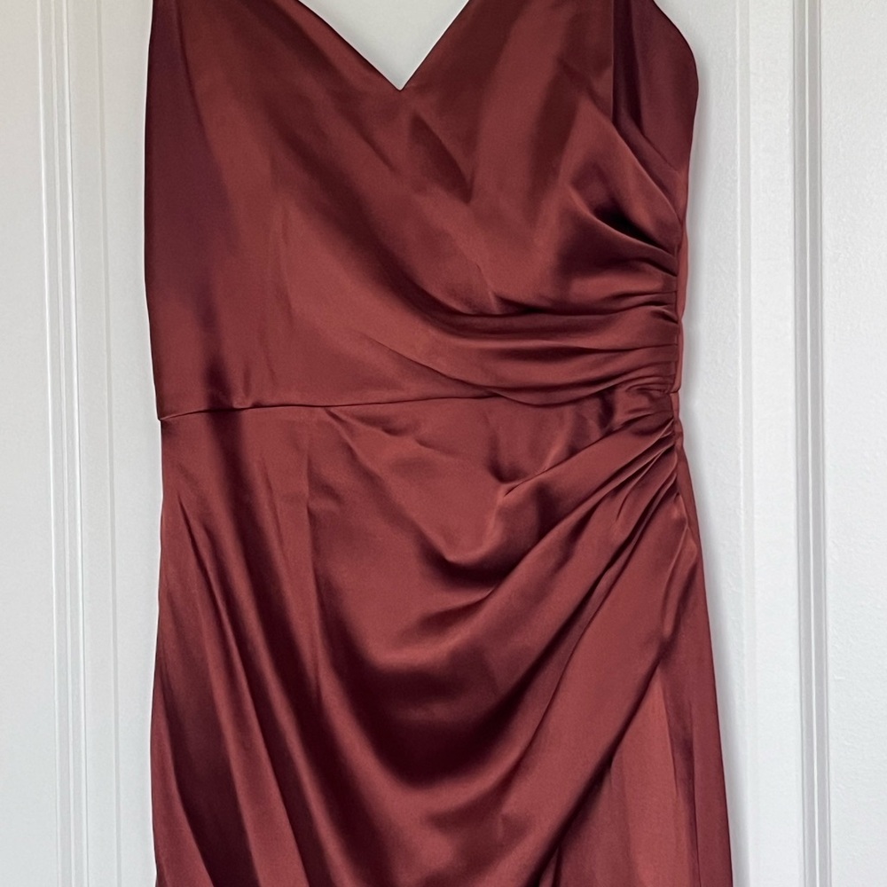 Revelry Rust Satin Gown